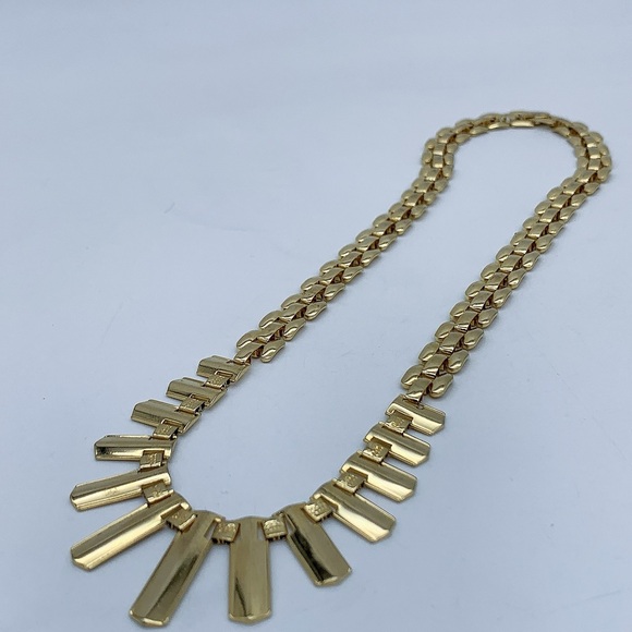 Vintage Gold Plated Cleopatra Fringe Necklace - Picture 6 of 12
